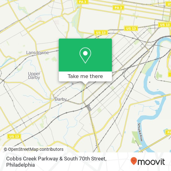 Cobbs Creek Parkway & South 70th Street map