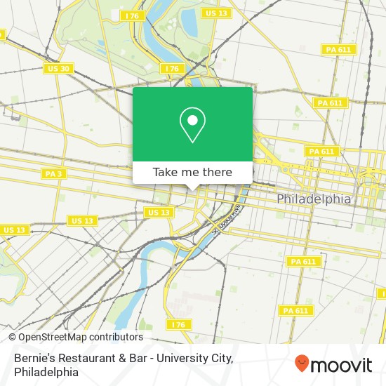 Bernie's Restaurant & Bar - University City map