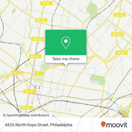 Mapa de 4826 North Hope Street