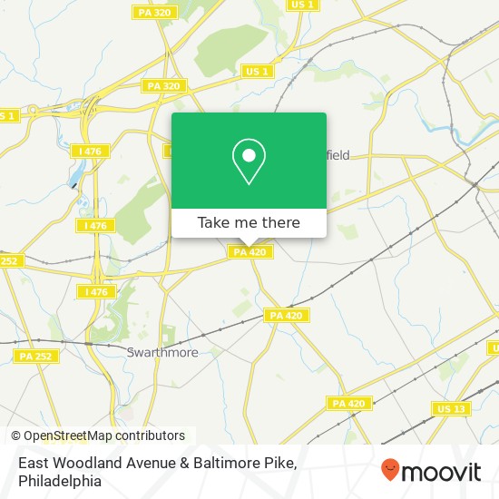 Mapa de East Woodland Avenue & Baltimore Pike