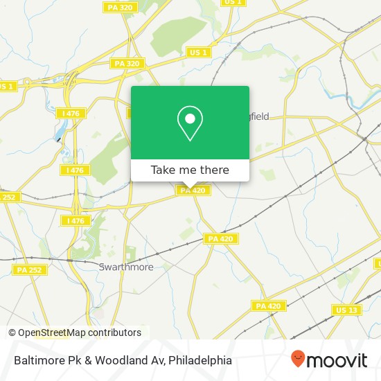 Baltimore Pk & Woodland Av map