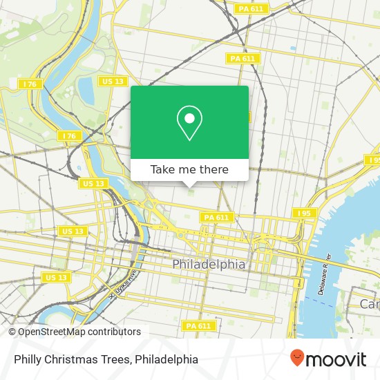 Philly Christmas Trees map