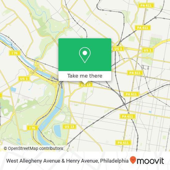Mapa de West Allegheny Avenue & Henry Avenue