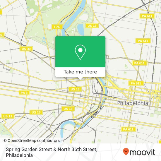 Mapa de Spring Garden Street & North 36th Street