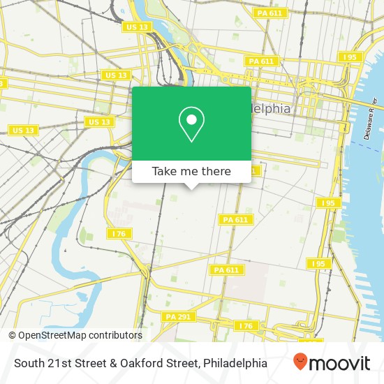 Mapa de South 21st Street & Oakford Street