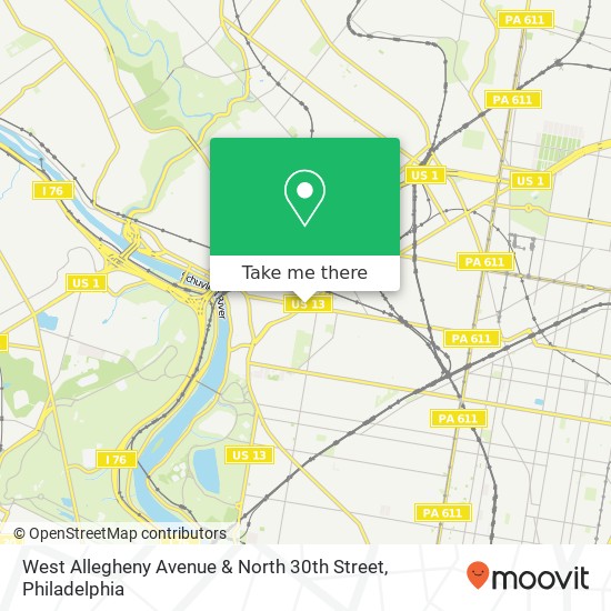 Mapa de West Allegheny Avenue & North 30th Street