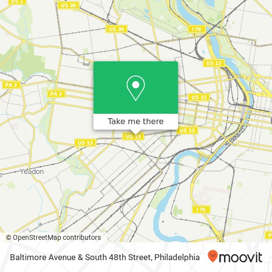 Mapa de Baltimore Avenue & South 48th Street