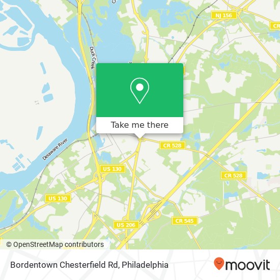 Bordentown Chesterfield Rd map