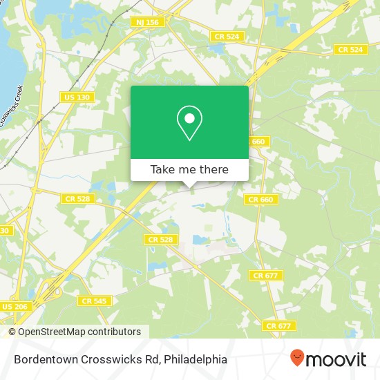Bordentown Crosswicks Rd map