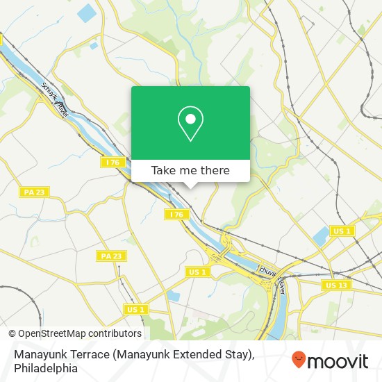 Manayunk Terrace (Manayunk Extended Stay) map