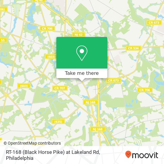 RT-168 (Black Horse Pike) at Lakeland Rd map