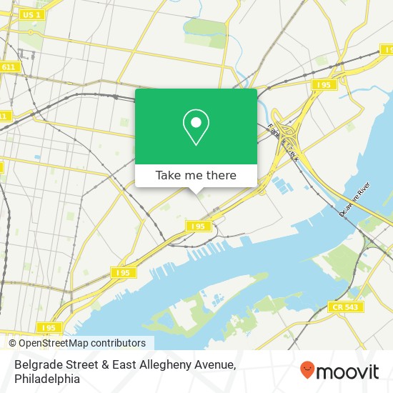 Belgrade Street & East Allegheny Avenue map