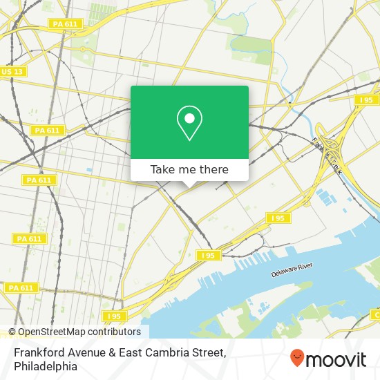 Frankford Avenue & East Cambria Street map