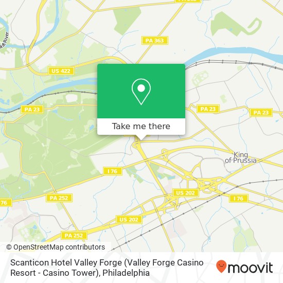 Scanticon Hotel Valley Forge (Valley Forge Casino Resort - Casino Tower) map