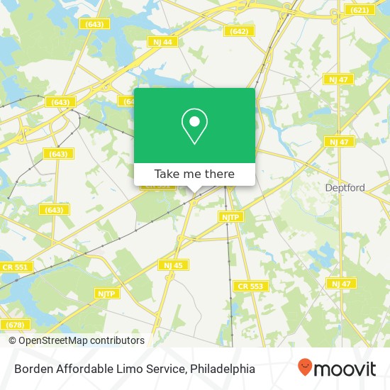 Borden Affordable Limo Service map