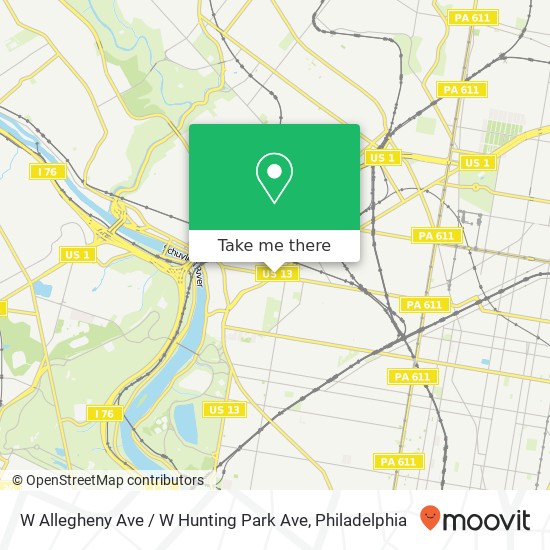 Mapa de W Allegheny Ave / W Hunting Park Ave