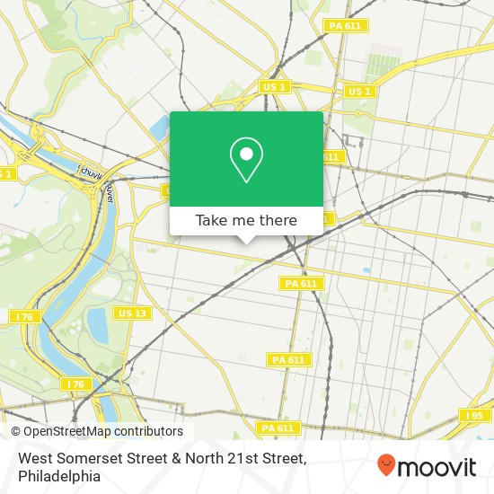 West Somerset Street & North 21st Street map