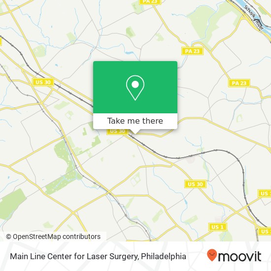 Mapa de Main Line Center for Laser Surgery