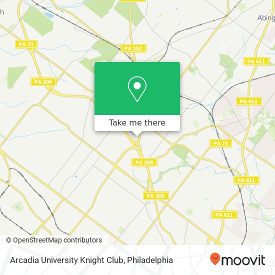 Arcadia University Knight Club map