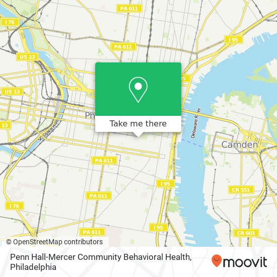 Mapa de Penn Hall-Mercer Community Behavioral Health