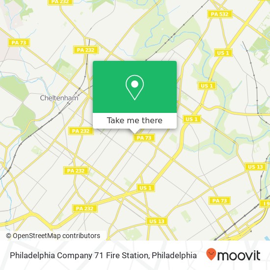 Mapa de Philadelphia Company 71 Fire Station