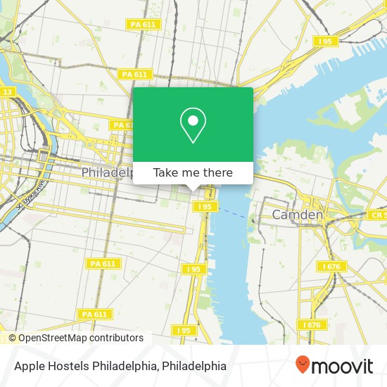 Mapa de Apple Hostels Philadelphia