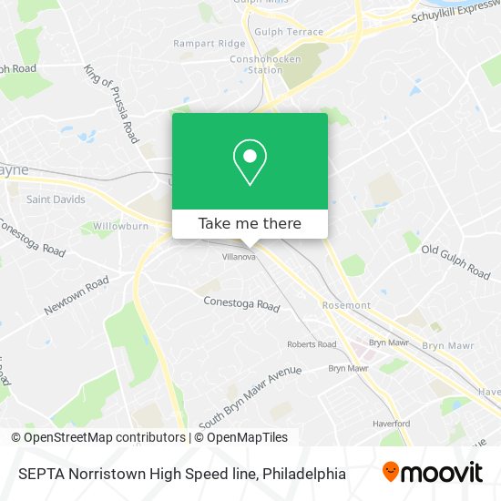 SEPTA Norristown High Speed line map