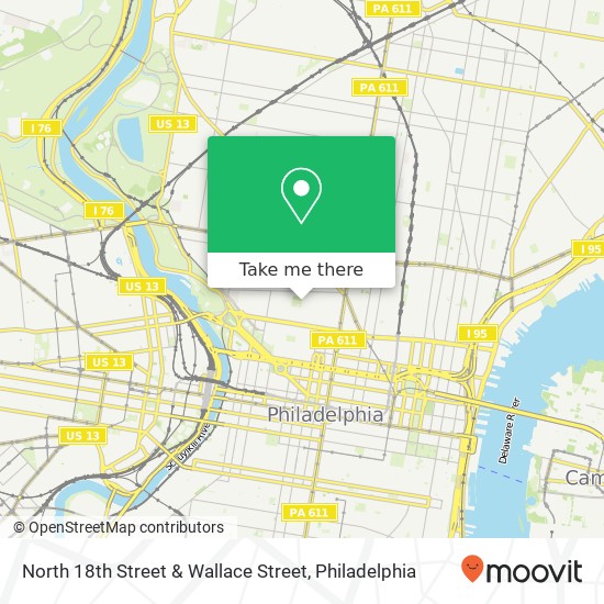Mapa de North 18th Street & Wallace Street
