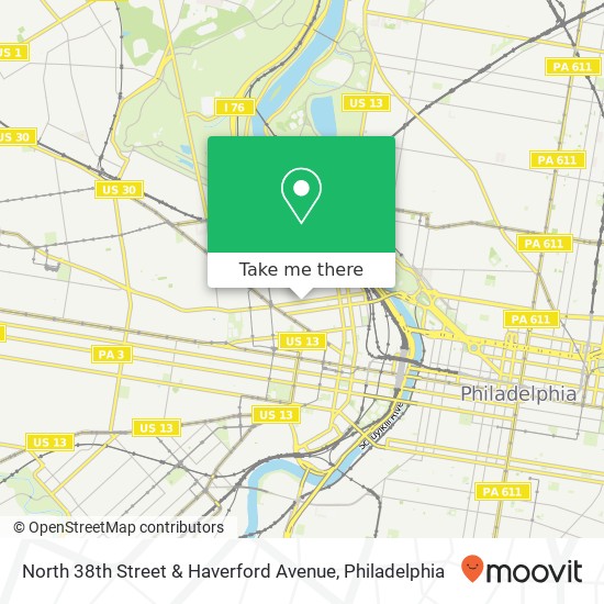 Mapa de North 38th Street & Haverford Avenue