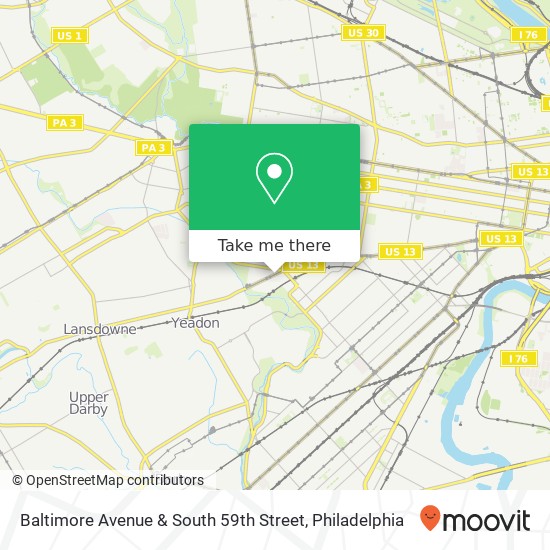 Mapa de Baltimore Avenue & South 59th Street