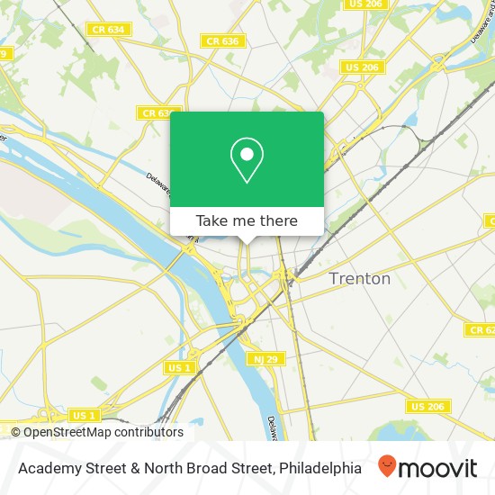 Academy Street & North Broad Street map
