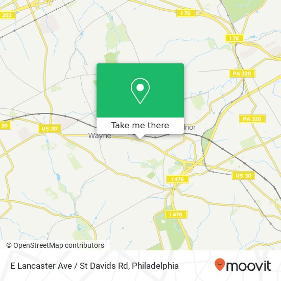 E Lancaster Ave / St Davids Rd map