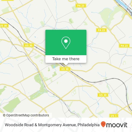 Woodside Road & Montgomery Avenue map