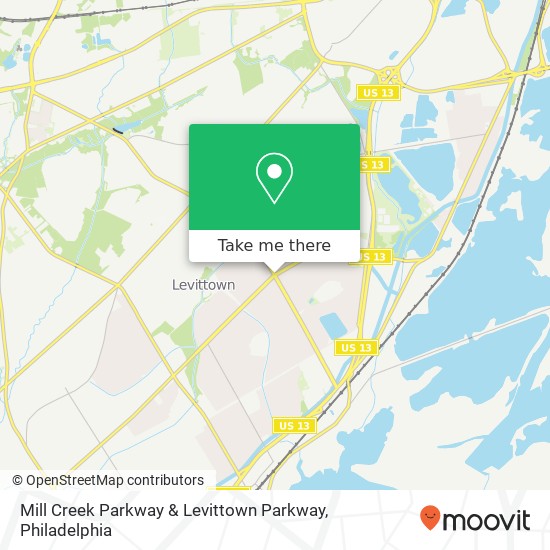 Mill Creek Parkway & Levittown Parkway map