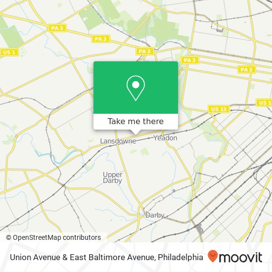 Union Avenue & East Baltimore Avenue map