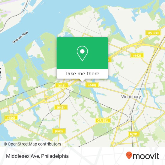Middlesex Ave map