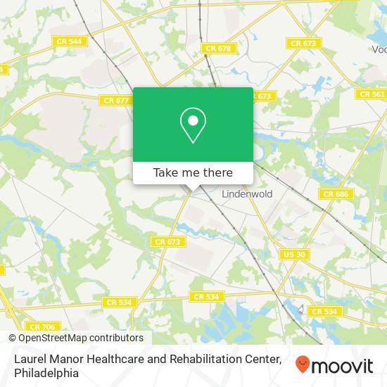 Laurel Manor Healthcare and Rehabilitation Center map