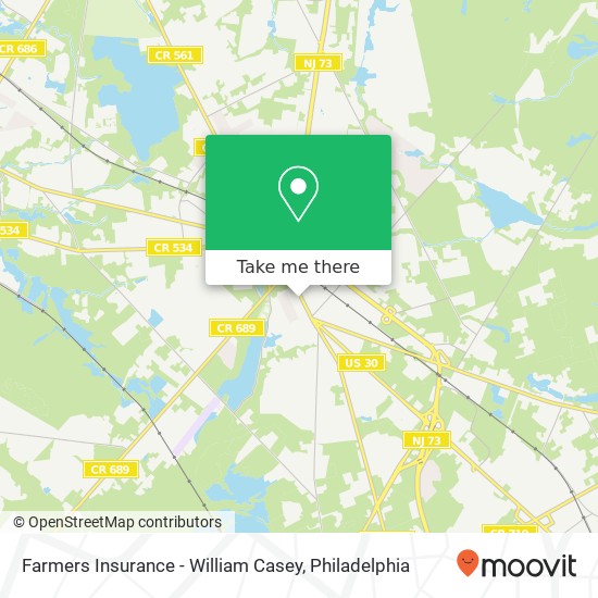 Farmers Insurance - William Casey map