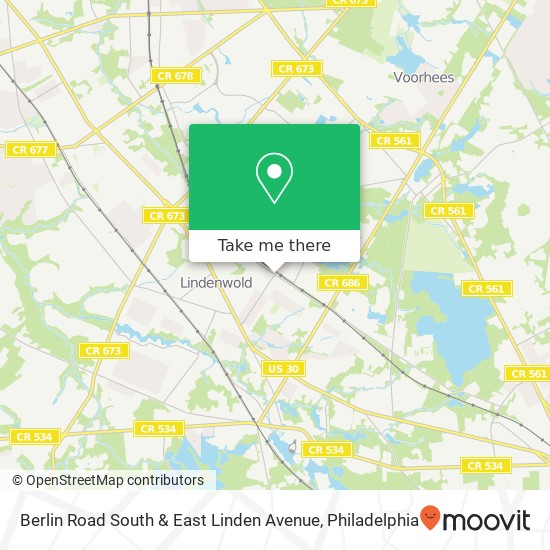 Berlin Road South & East Linden Avenue map