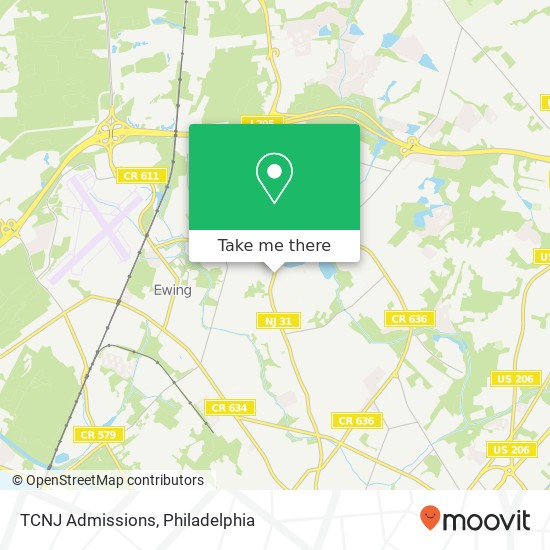TCNJ Admissions map