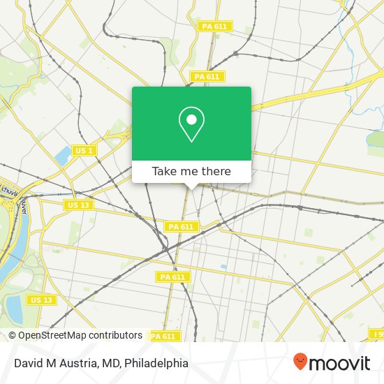 David M Austria, MD map