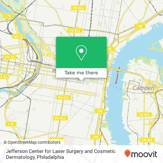 Mapa de Jefferson Center for Laser Surgery and Cosmetic Dermatology