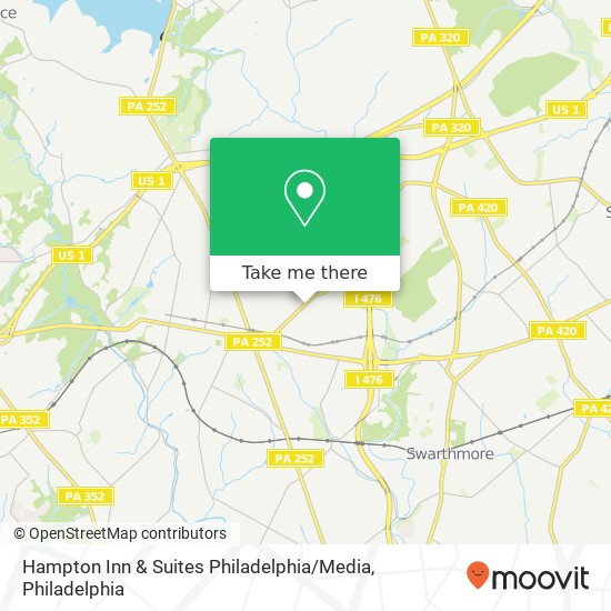 Hampton Inn & Suites Philadelphia / Media map