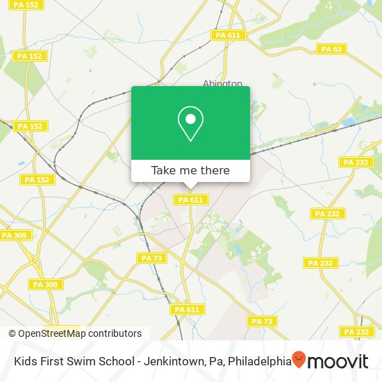 Kids First Swim School - Jenkintown, Pa map