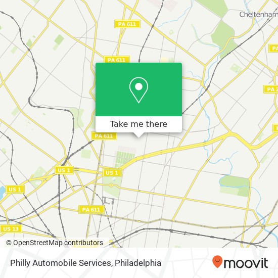 Mapa de Philly Automobile Services