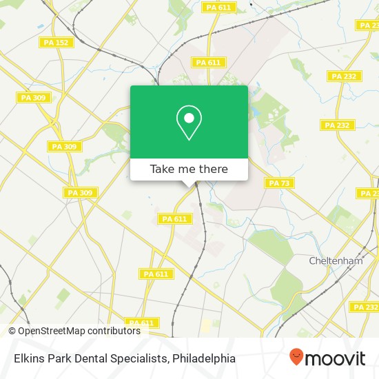 Elkins Park Dental Specialists map