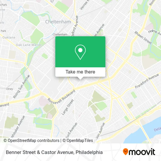 Benner Street & Castor Avenue map