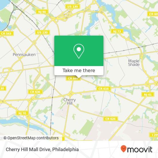 Mapa de Cherry Hill Mall Drive