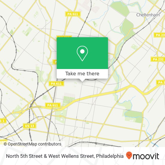 North 5th Street & West Wellens Street map