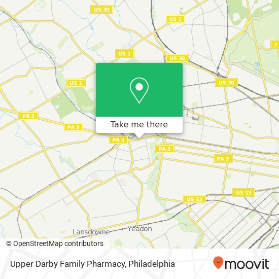 Mapa de Upper Darby Family Pharmacy